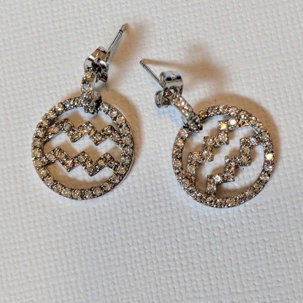 Astrology Aquarius ♒  Cubic Zirconia Earring